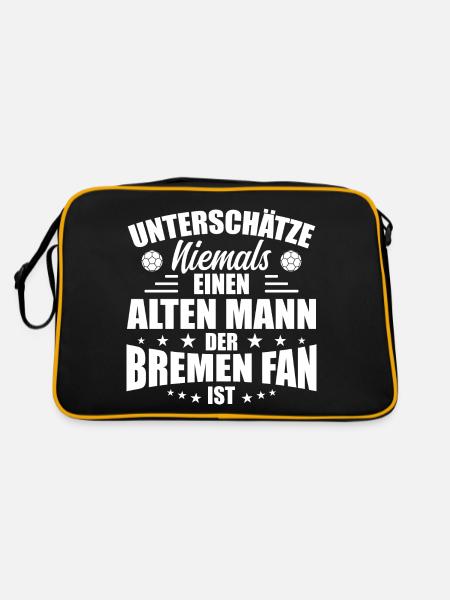 Old Man - Bremen Fan - Retro Vintage Football - Retro Bag - black/gold - Back