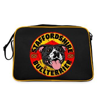 Staffordshire Bull Terrier Vintage - Sac Retro - noir/or - Dos