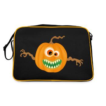 Monstre citrouille d'halloween - Sac Retro - noir/or - Dos