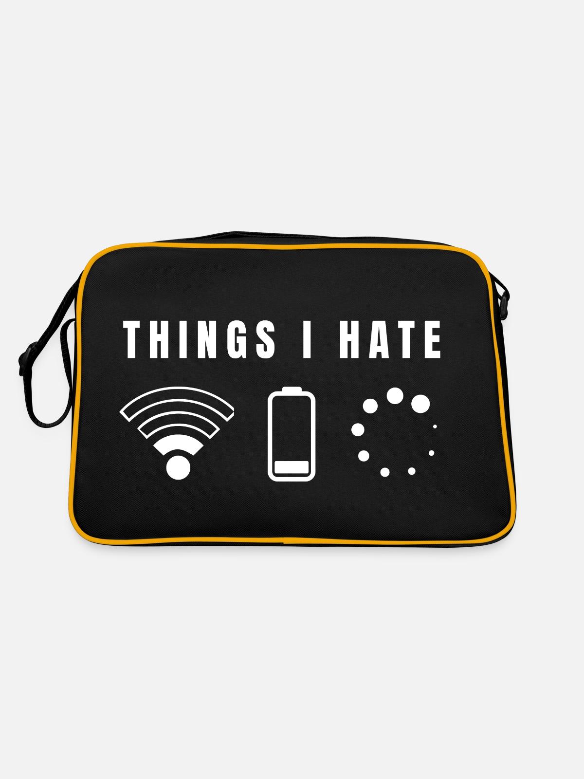 Things I hate - Funshirt - Retro Bag - black/gold - Back