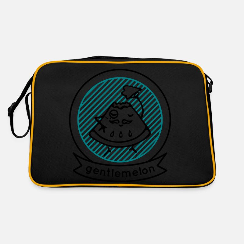 Wassermelone - Retro Tasche - Schwarz/Gold