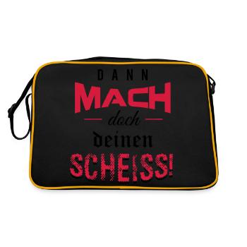 Dann mach doch deinen Scheiss! - Retro Tasche - Schwarz/Gold - Hinten