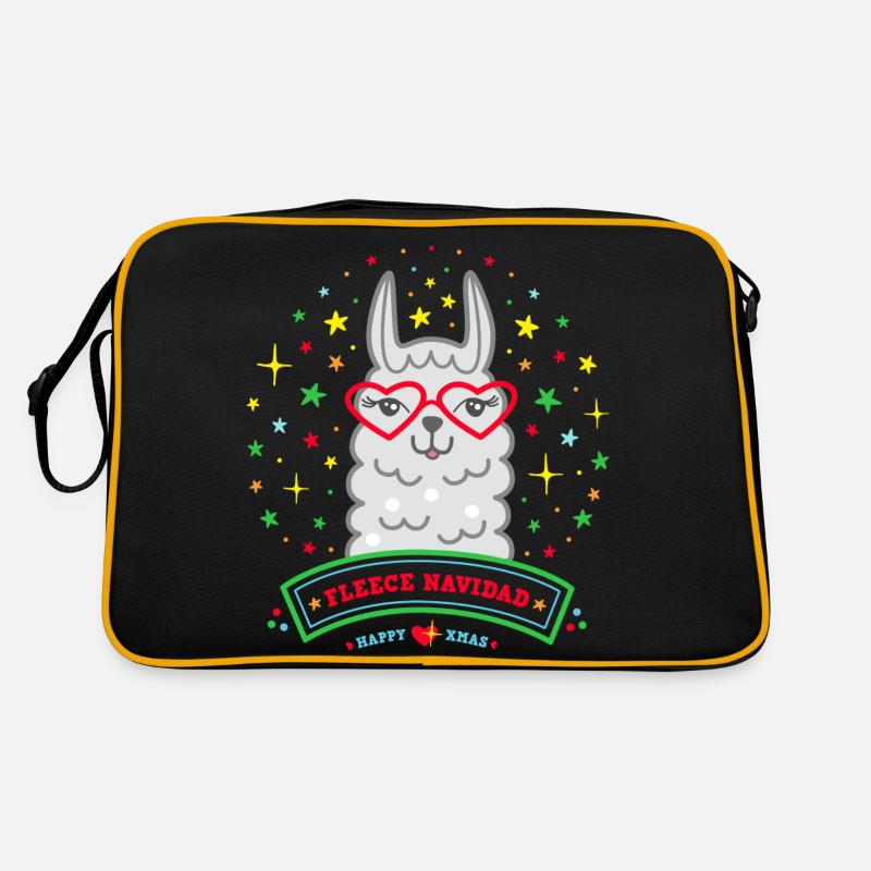 Lama Weihnachtspullover Weihnachtsgeschenk Alpaka Retro Tasche