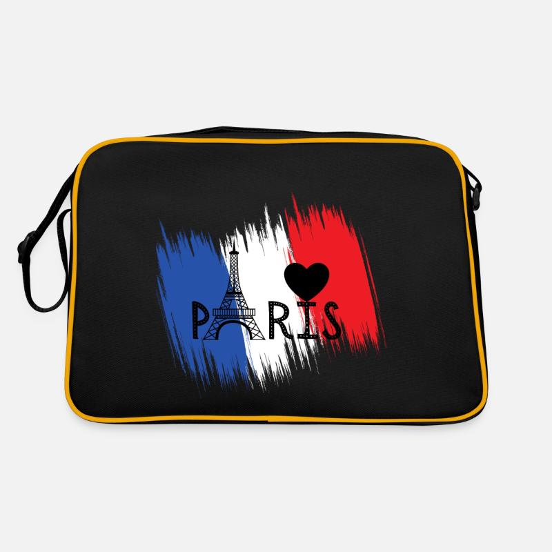 I love Paris - Retro Tasche - Schwarz/Gold