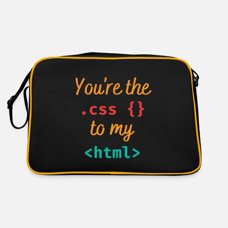 Du bist der css zu meinem html - Retro Tasche - Schwarz/Gold