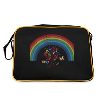 Love Rainbow Rain tree sticker - Retro Bag - black/gold - Back