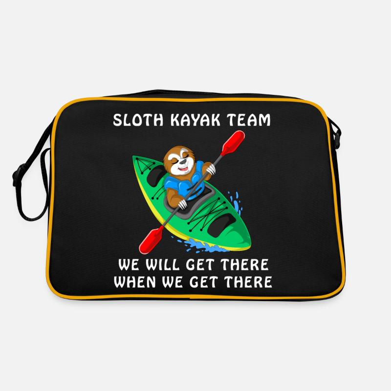 Faultier Kajak Team - Retro Tasche - Schwarz/Gold