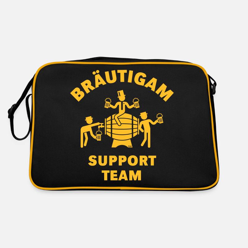 Bräutigam Support Team (JGA Polterabend Bierfass) Retro Tasche