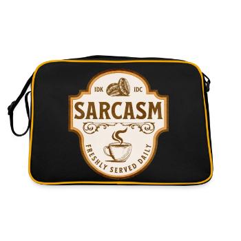 Sarcasm - Freshly served daily - Retro Tasche - Schwarz/Gold - Hinten