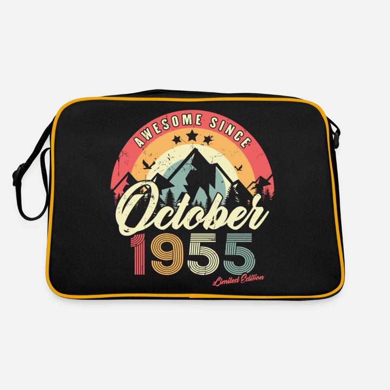 Birthday Gift In October 1955 Vintage - Retro Bag - black/gold