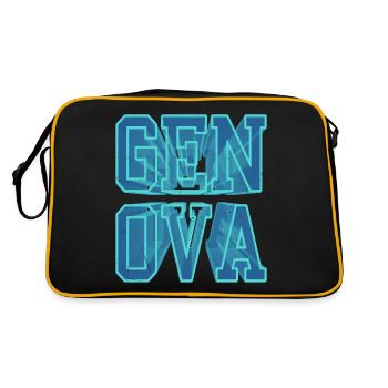 Gênes Gênes Italie Ville 3D Font Skyline - Sac Retro - noir/or - Dos