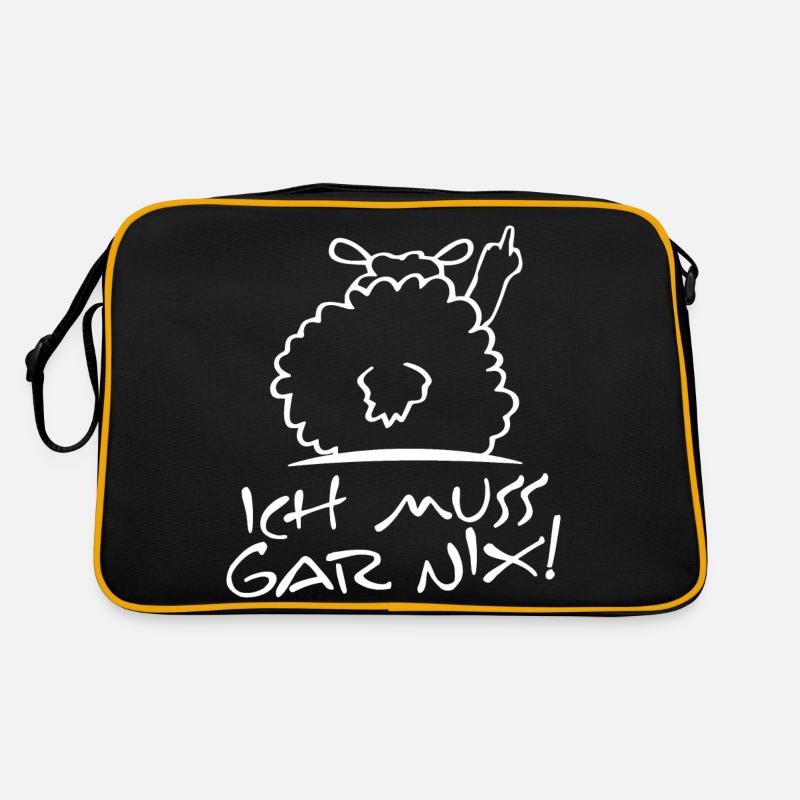 faules schaf - Statement Spruch ich - muss gar nix Retro Tasche