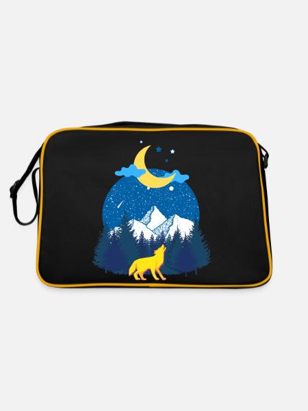 Winter dreams! The Wolf and the Moon - Retro Bag - black/gold - Back