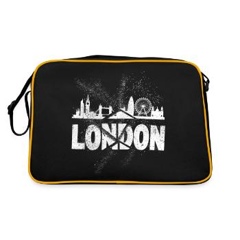 Londres Angleterre UK City Skyline Font Grunge - Sac Retro - noir/or - Dos