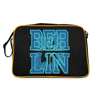 Berlin Germany City 3D Font Skyline - Retro Bag - black/gold - Back