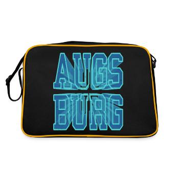 Augsburg Germany City 3D Font Skyline - Retro Bag - black/gold - Back