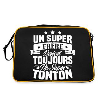Un super frère devient toujours un super tonton - Sac Retro - noir/or - Dos