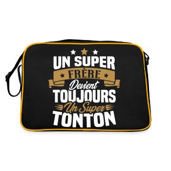 Un super frère devient toujours un super tonton - Sac Retro - noir/or - Dos
