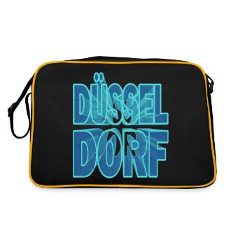Dusseldorf Germany City 3D Font Skyline - Retro Bag - black/gold - Back