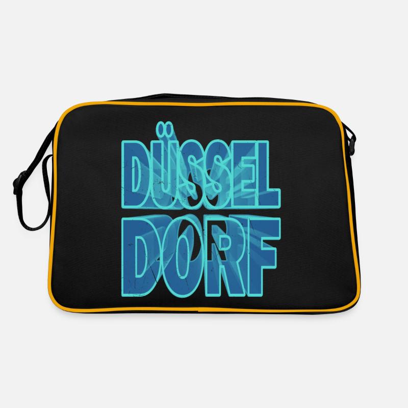 Dusseldorf Germany City 3D Font Skyline Retro Bag