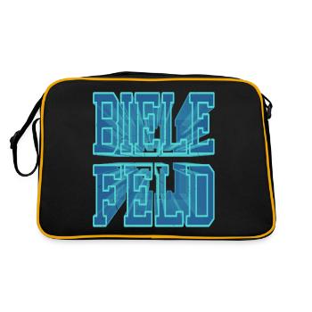 Bielefeld Germany City 3D Font Skyline - Retro Bag - black/gold - Back