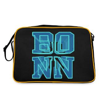 Bonn Germany City 3D Font Skyline - Retro Bag - black/gold - Back