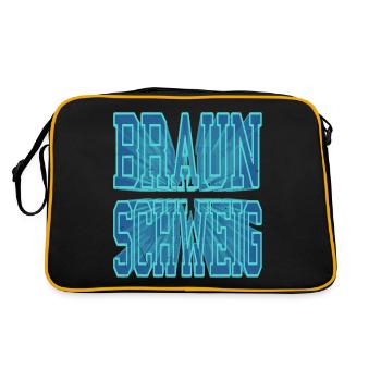 Braunschweig Germany City 3D Font Skyline - Retro Bag - black/gold - Back