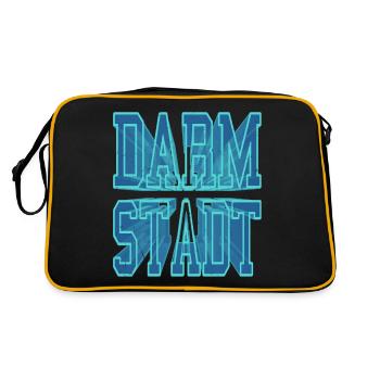 Darmstadt Germany City 3D Font Skyline - Retro Bag - black/gold - Back