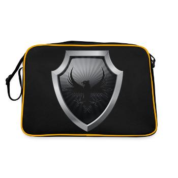 animal shield logo esports emblem sword crest eagle - Retro Bag - black/gold - Back