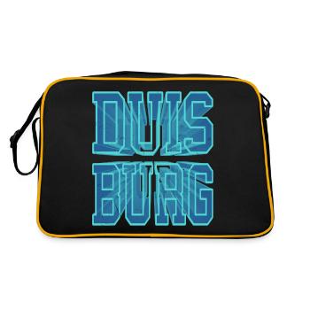 Duisburg Germany City 3D Font Skyline - Retro Bag - black/gold - Back