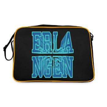 Erlangen Germany City 3D Font Skyline - Retro Bag - black/gold - Back