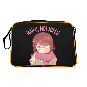 Funny Waifu Not Wifeu - Retro Bag - black/gold - Back