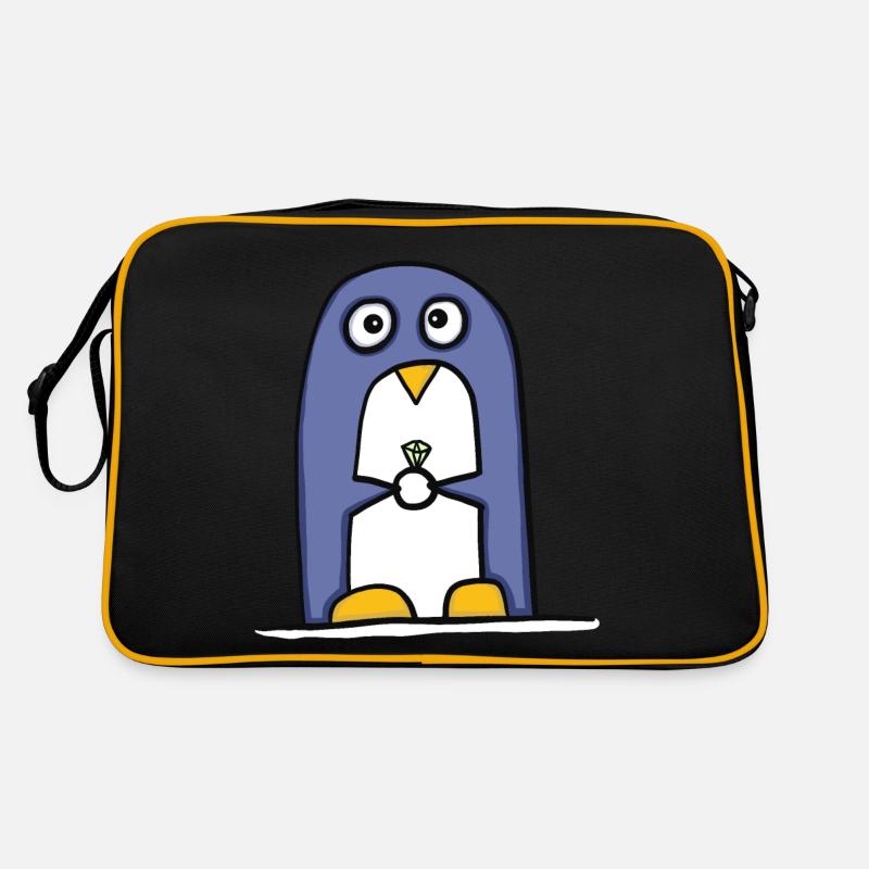 Penguin with diamond ring Retro Bag