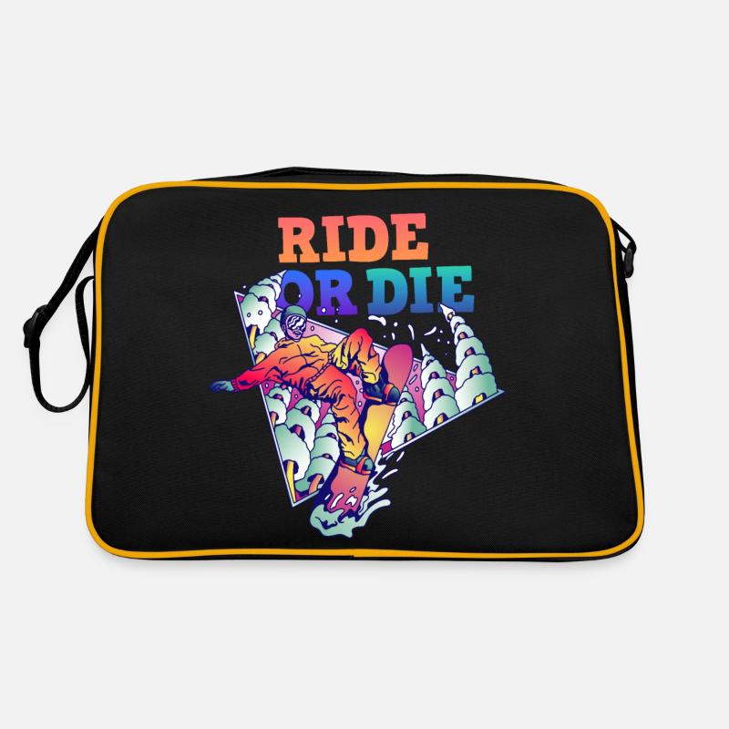 Snowboarder Ride or Die - Retro Bag - black/gold