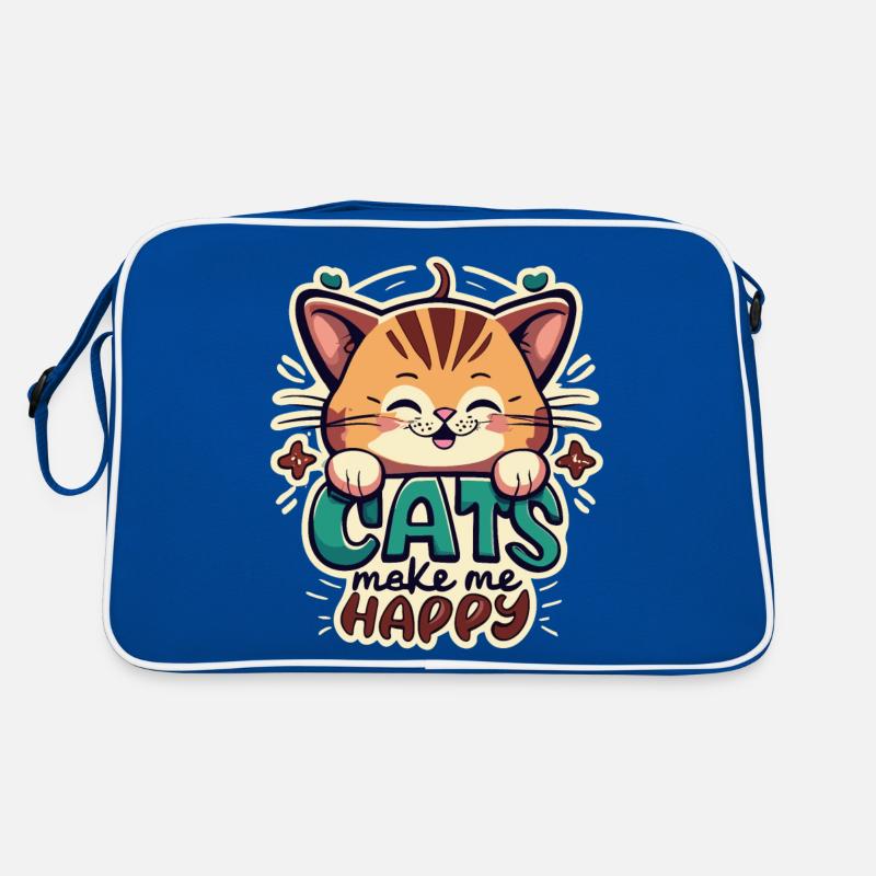Les chats me rendent heureux Sac Retro
