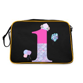 1st birthday mermaid - Retro Bag - black/gold - Back