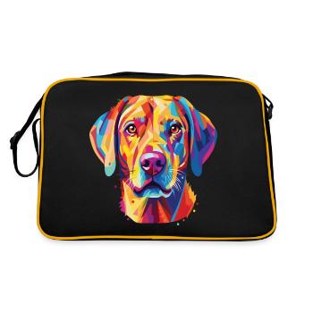 Portrait of a Labrador dog with pop art style - Retro Bag - black/gold - Back