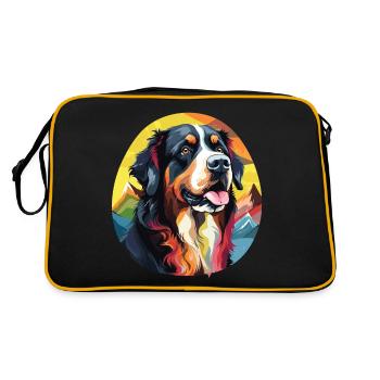 Chien Bouvier Bernois pop art - Sac Retro - noir/or - Dos