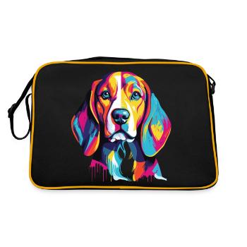 Portrait de chien de la race Beagle style popart - Sac Retro - noir/or - Dos