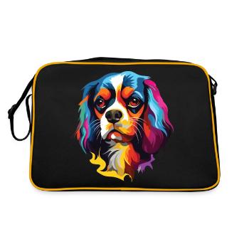 Chien cavalier king charles Spaniel pop art - Sac Retro - noir/or - Dos