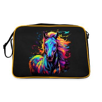 T-Shirt Cheval Chevaux Equitation Dressage Haflinger - Sac Retro - noir/or - Dos