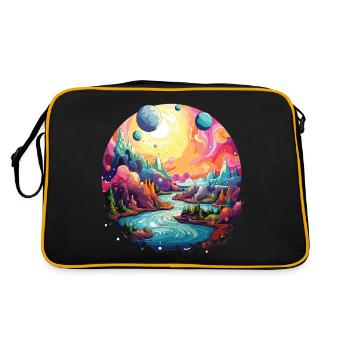Paysage colorée avec un style 90s psychédélique - Sac Retro - noir/or - Dos