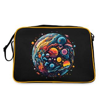 Colorful planets with psychedelic style - Retro Bag - black/gold - Back