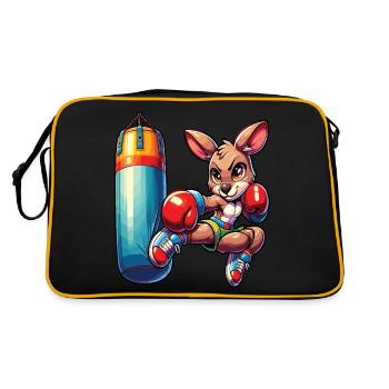 Un kangourou boxeur mignon style manga - Sac Retro - noir/or - Dos