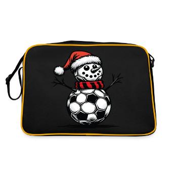 Snowman with Christmas Soccer Balls - Retro Bag - black/gold - Back