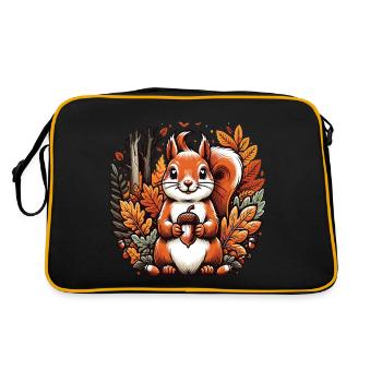 Ecureuil kawaii dans une forêt automne - Sac Retro - noir/or - Dos