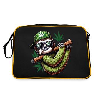 Un Paresseux qui fume un joint de cannabis - Sac Retro - noir/or - Dos