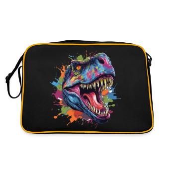 Tête de dinosaure t-rex avec un style graffiti - Sac Retro - noir/or - Dos