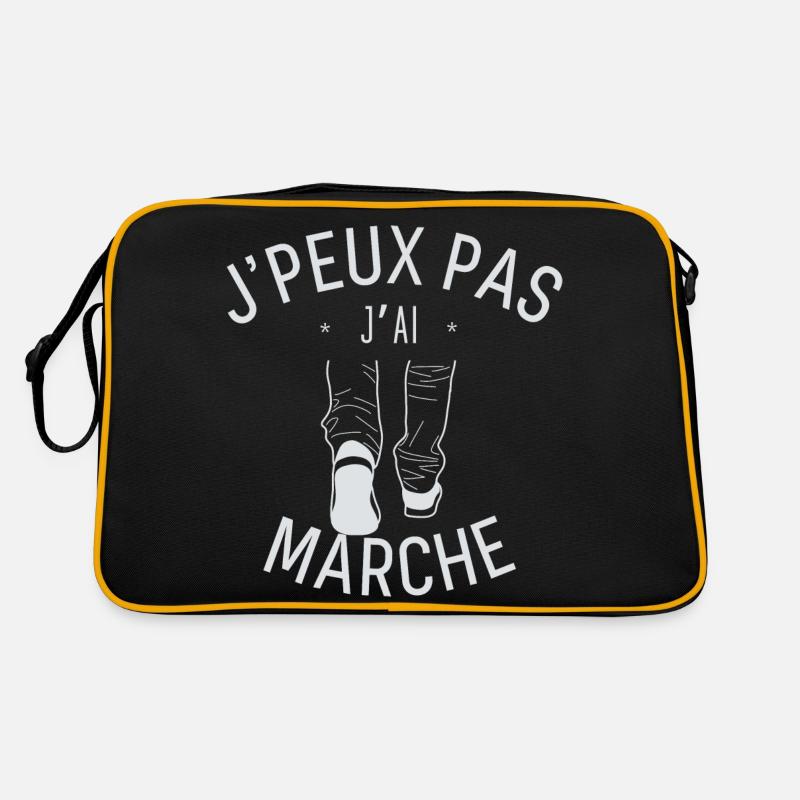 J peux pas j ai marche - Sac Retro - noir/or