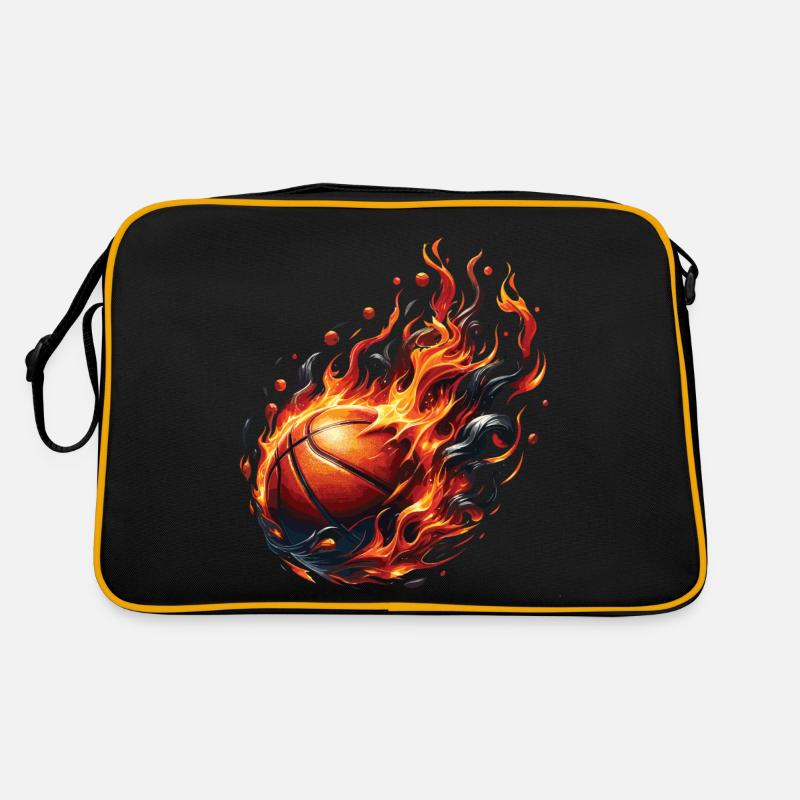 A basketball on fire Retro Bag